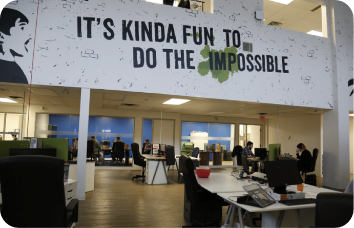 NoNotes office with motivational wall art